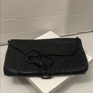 Vintage Carla Marchi black mesh shoulder crossbody bag.